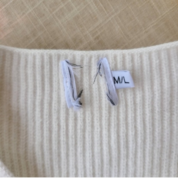 Princess Polly Phenix White True Wrap Chunky Knit Mini Sweater Dress M/L - Picture 7 of 7